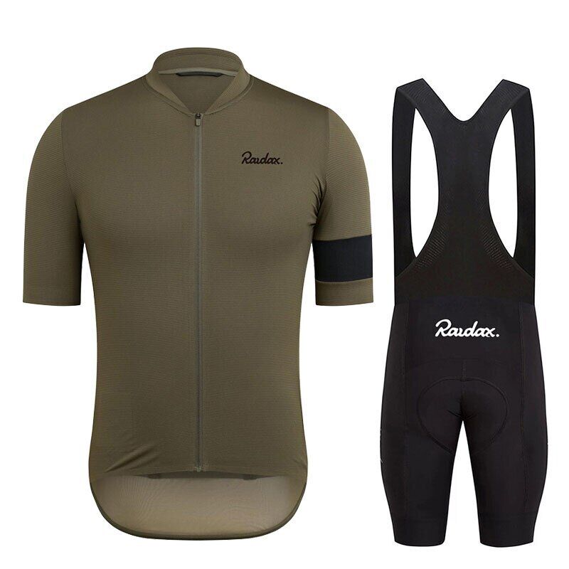 Men Short Sleeve Cycling Jersey Bib Shorts Set I878471