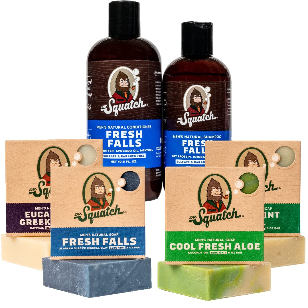 Men's Natural Bar Soap Pine Tar Bar Soap and Pine Tar Hair Care Shampoo and Conditioner Pack of 2 N832148