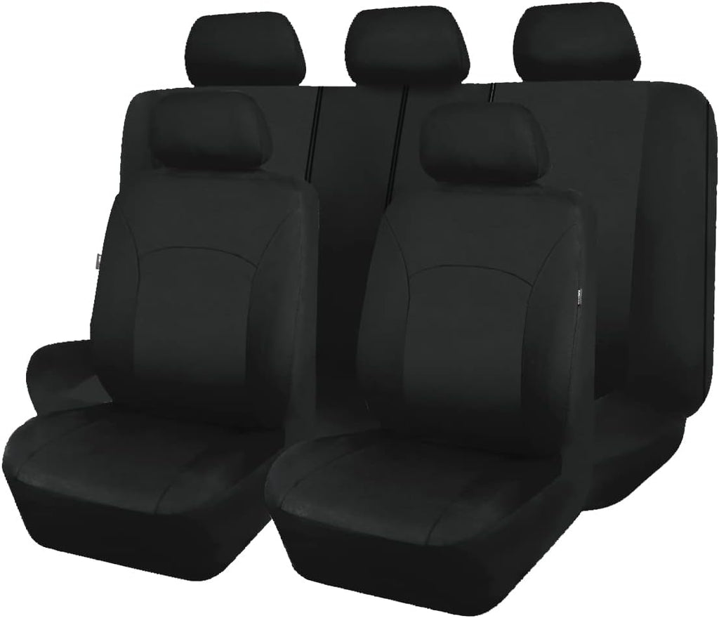 Black Purple Polyester Car Seat Covers Full Set Low Back Pack of 2 L938182