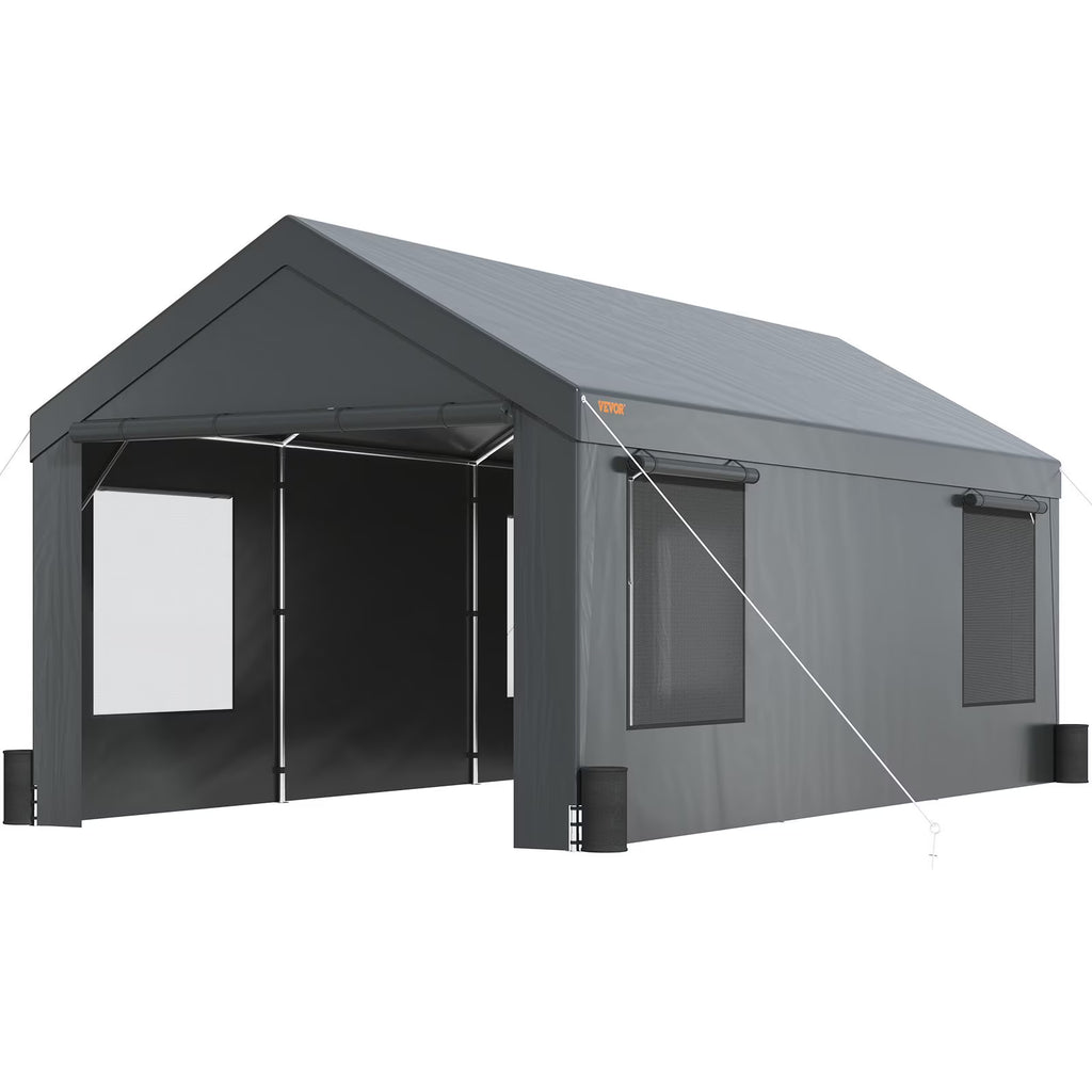 12x20ft Heavy Duty Carport with Removable Sidewalls W489