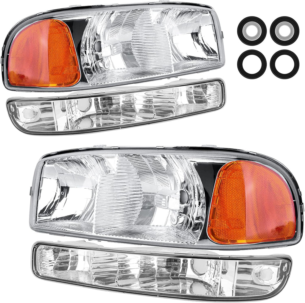 Chrome Housing Black Lens Headlight Assembly S96731
