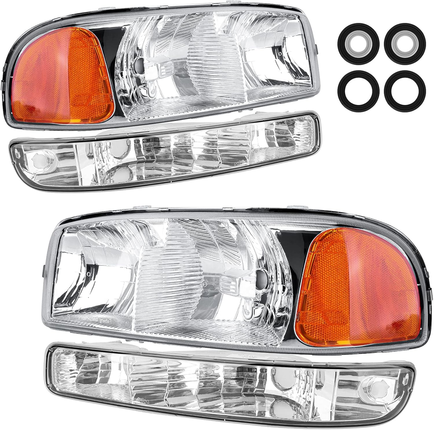 Chrome Housing Black Lens Headlight Assembly S96731