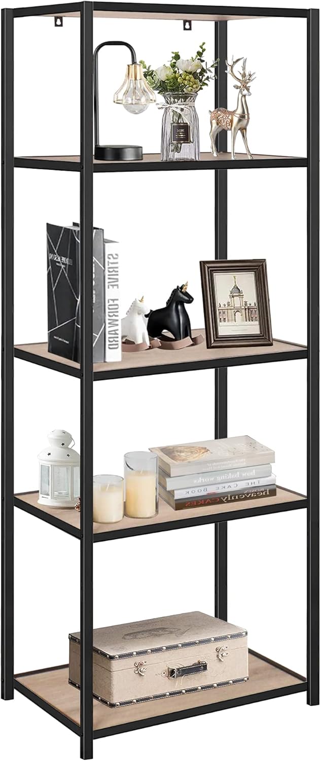 5-Tier Tall Wood Open Bookshelf E7436