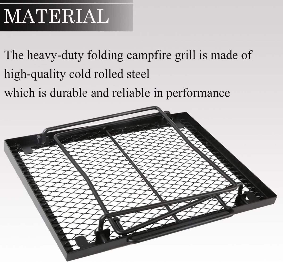 Folding Campfire Grill with Bag (17x12.6x10.2 in) B265