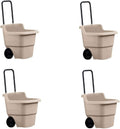 15 Gallon Poly Rolling Lawn Cart, Taupe (4 Pack) T625