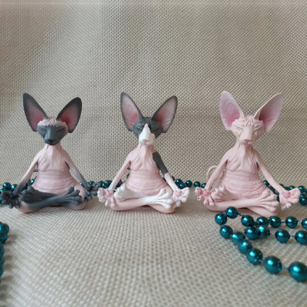 Multicolor Handmade Cat Figurines N945