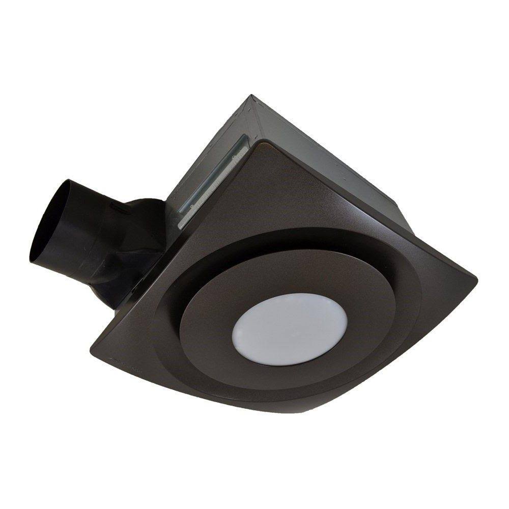 Satin Nickel Bathroom Fan with Light and Sensor Y35282