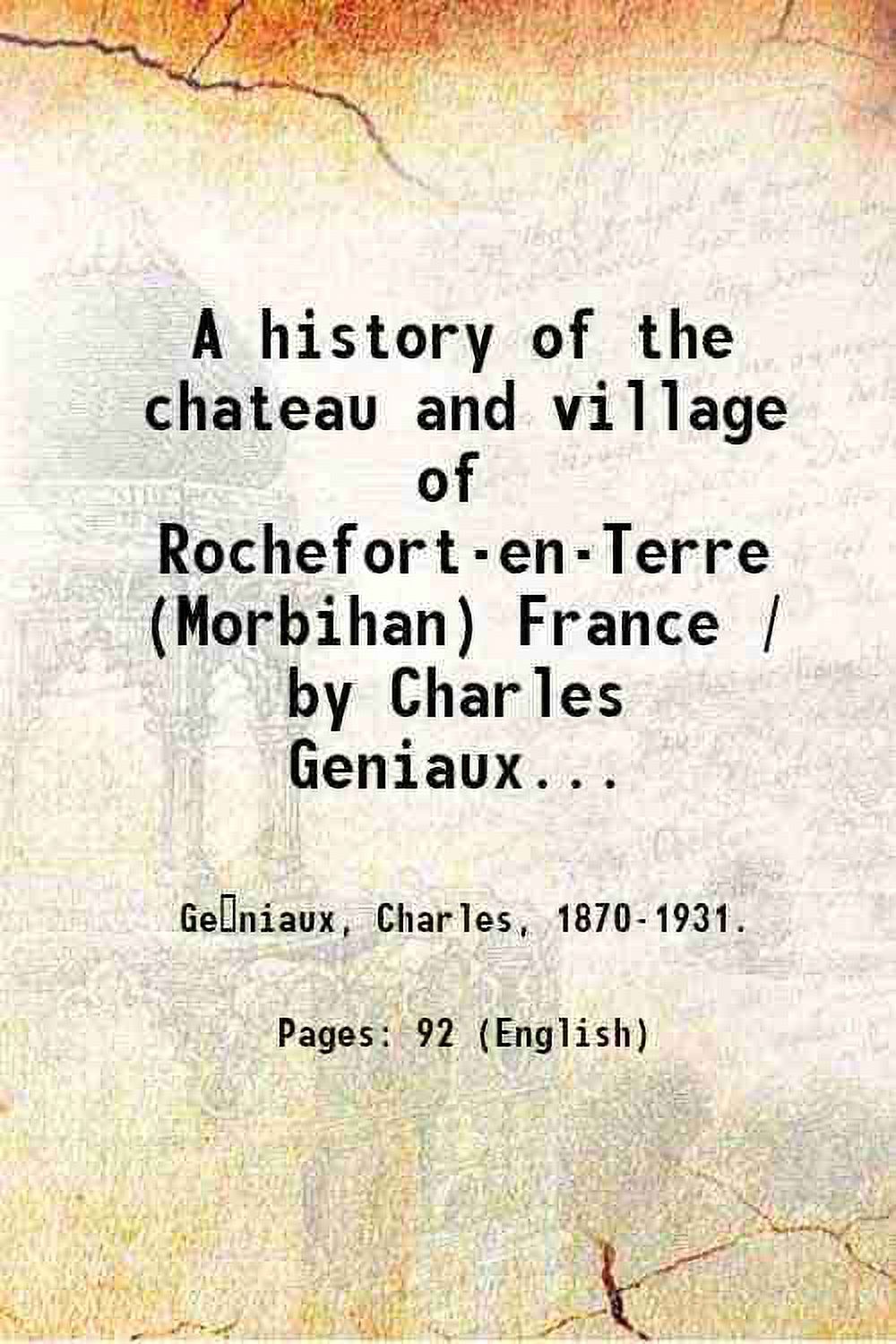 Rochefort-en-Terre France History Book B533