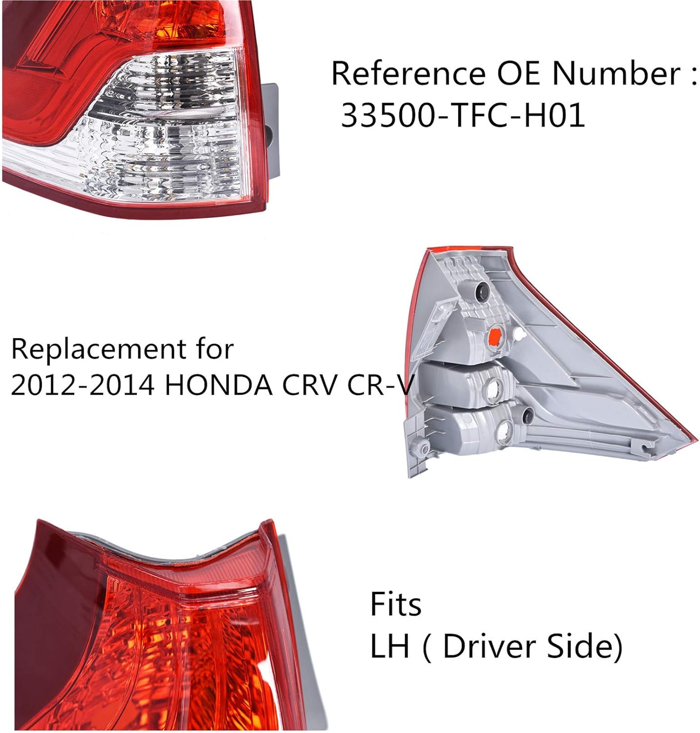Left Lh Driver Tail Light Assembly Pack of 2 W88229