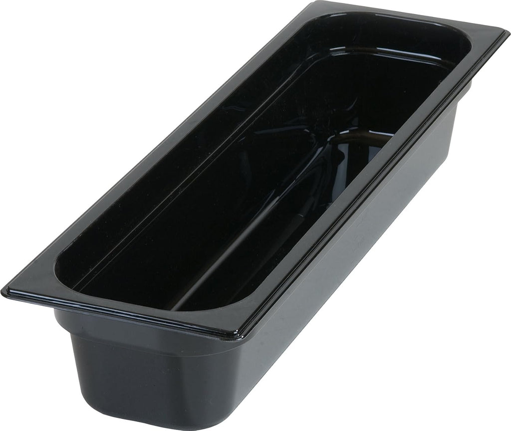 Polycarbonate Half-Size Long Food Pan, 5.1 qt, Black (Case of 6) W2543