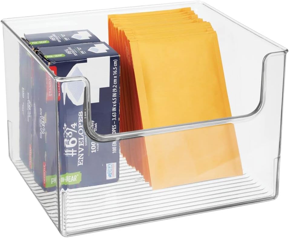 Clear 8 Pack Plastic Storage Organizer Bin Basket R57459