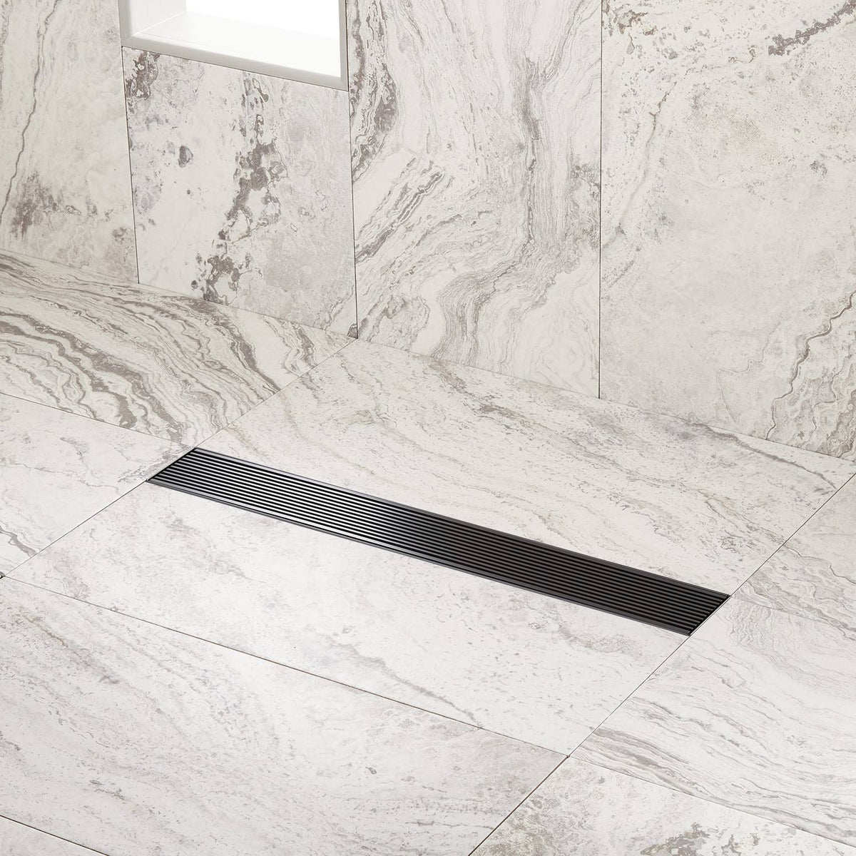 Polished Brass Linear Shower Drain with Drain Flange I5843