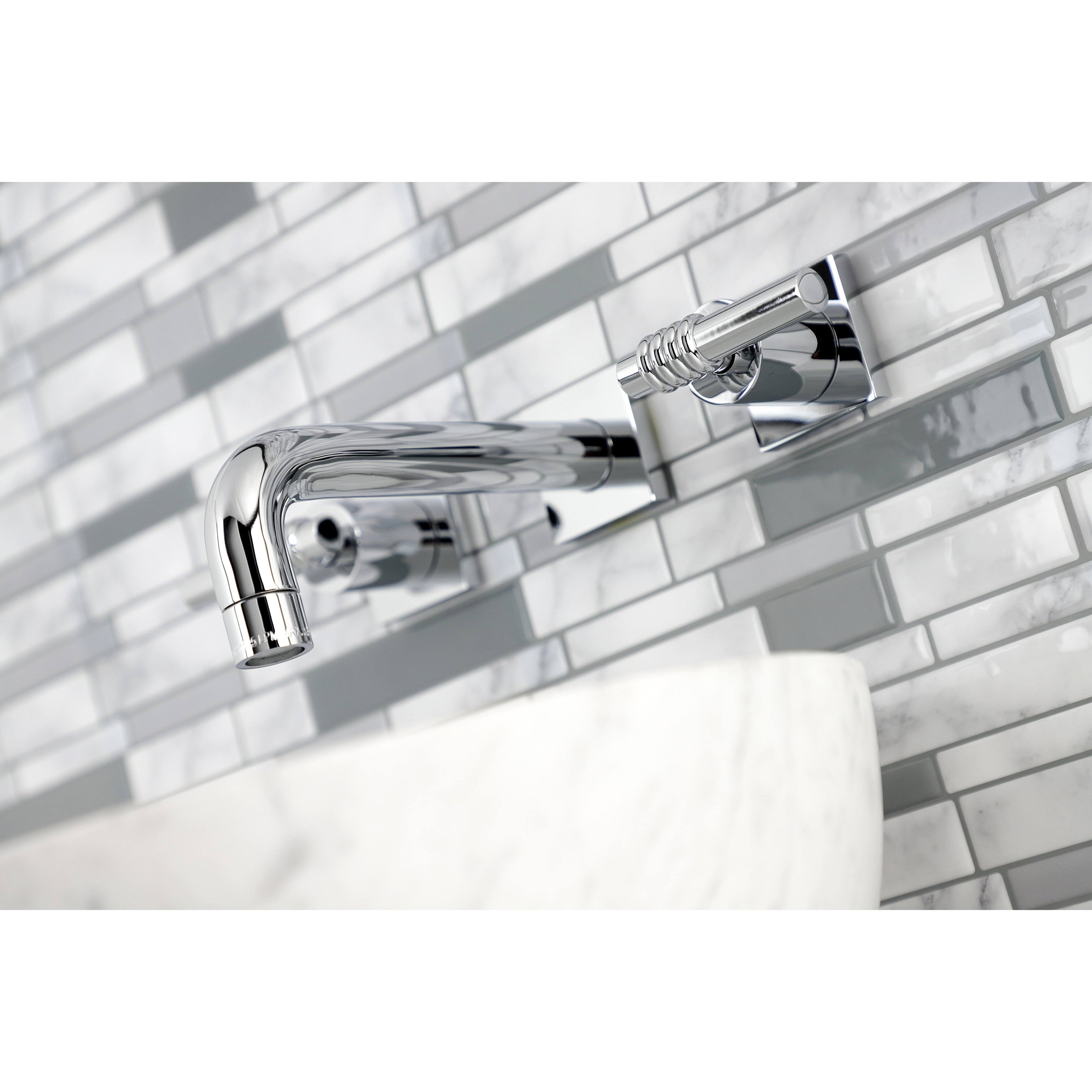 Brushed Nickel Wall Mount Bathroom Faucet O33973