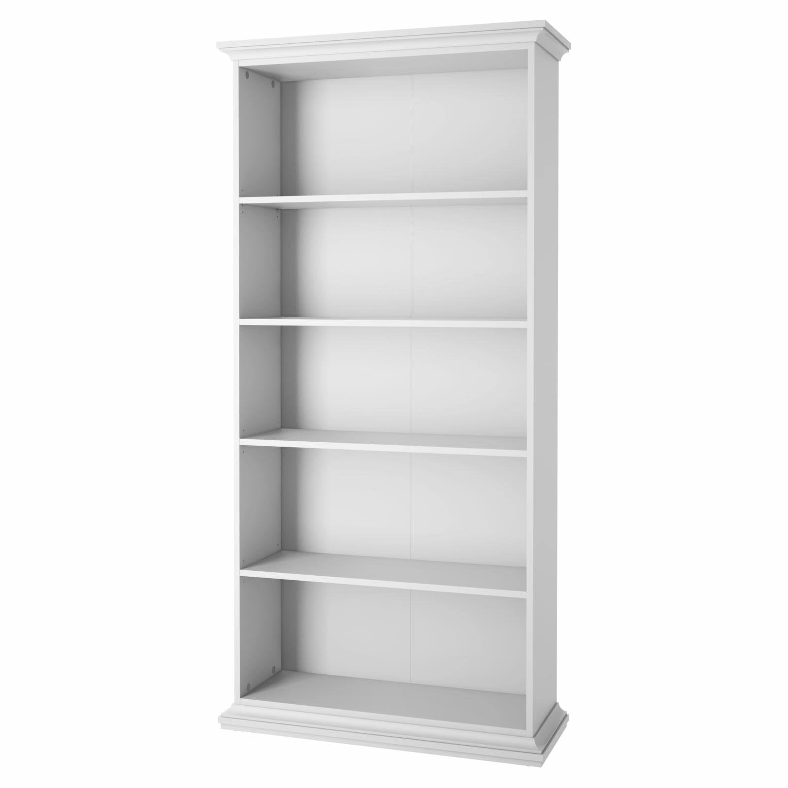 White 5 Shelf Bookcase T822