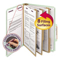 Letter Eight-Section Gray/Green Pressboard Classification Folders 10/Box A1526