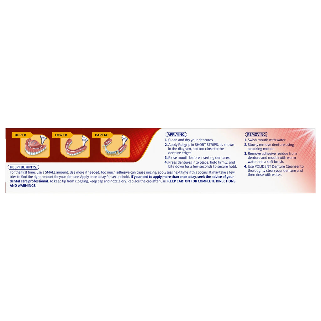 Denture Cream, Unflavored - 2.2 oz 4 Pk D31629