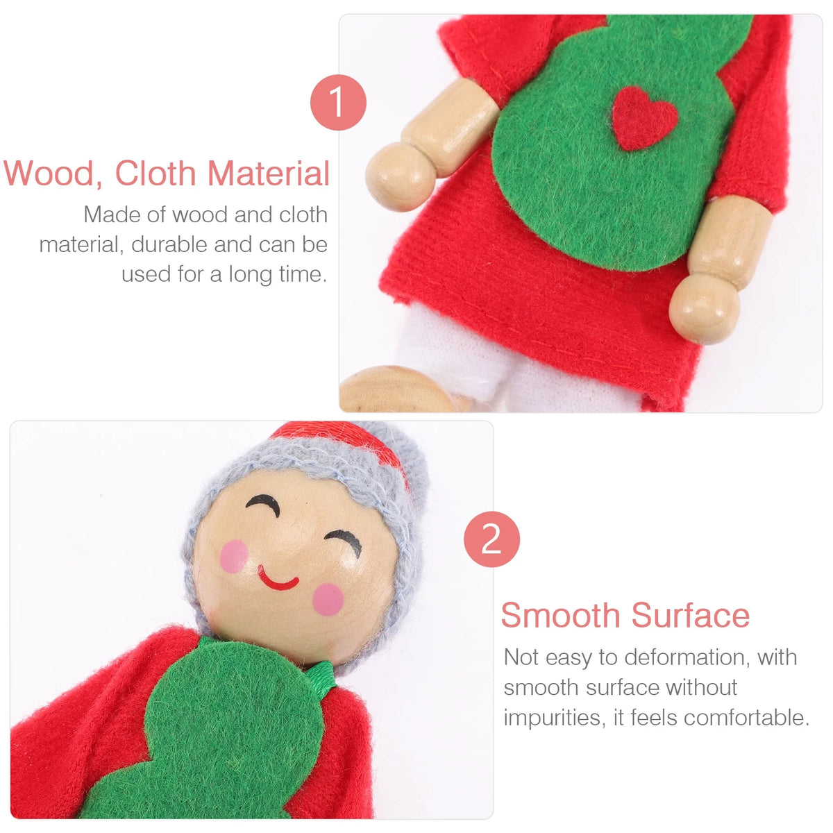 7 Pcs Wooden Dolls Playset Q133