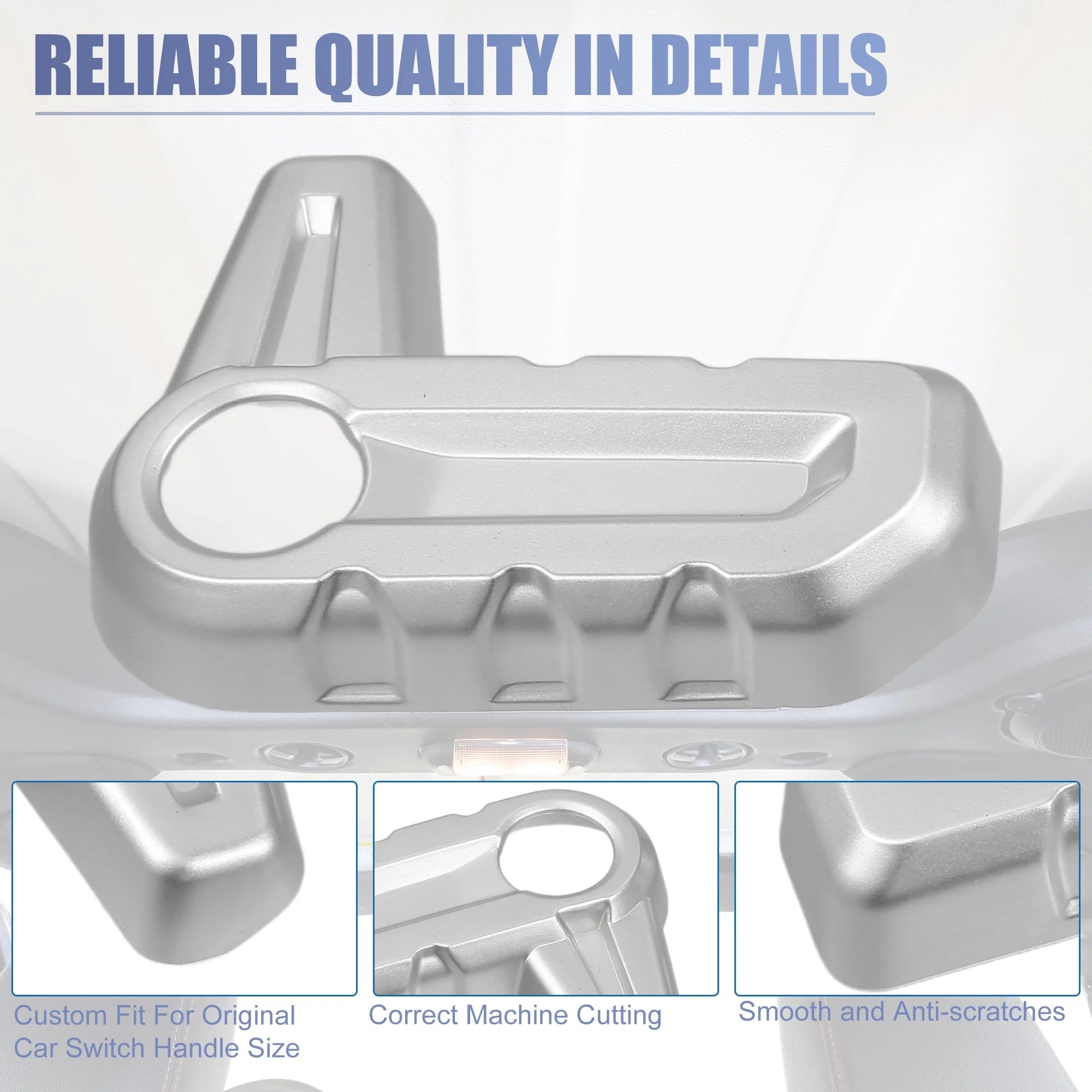 6pcs Hardtop Roof Removal Switch Handle Cover for Jeep Wrangler JL JLU Silver Tone F23002