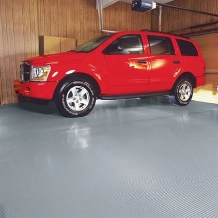 Slate Grey Ribbed Roll-Out Vinyl Garage Flooring W17751