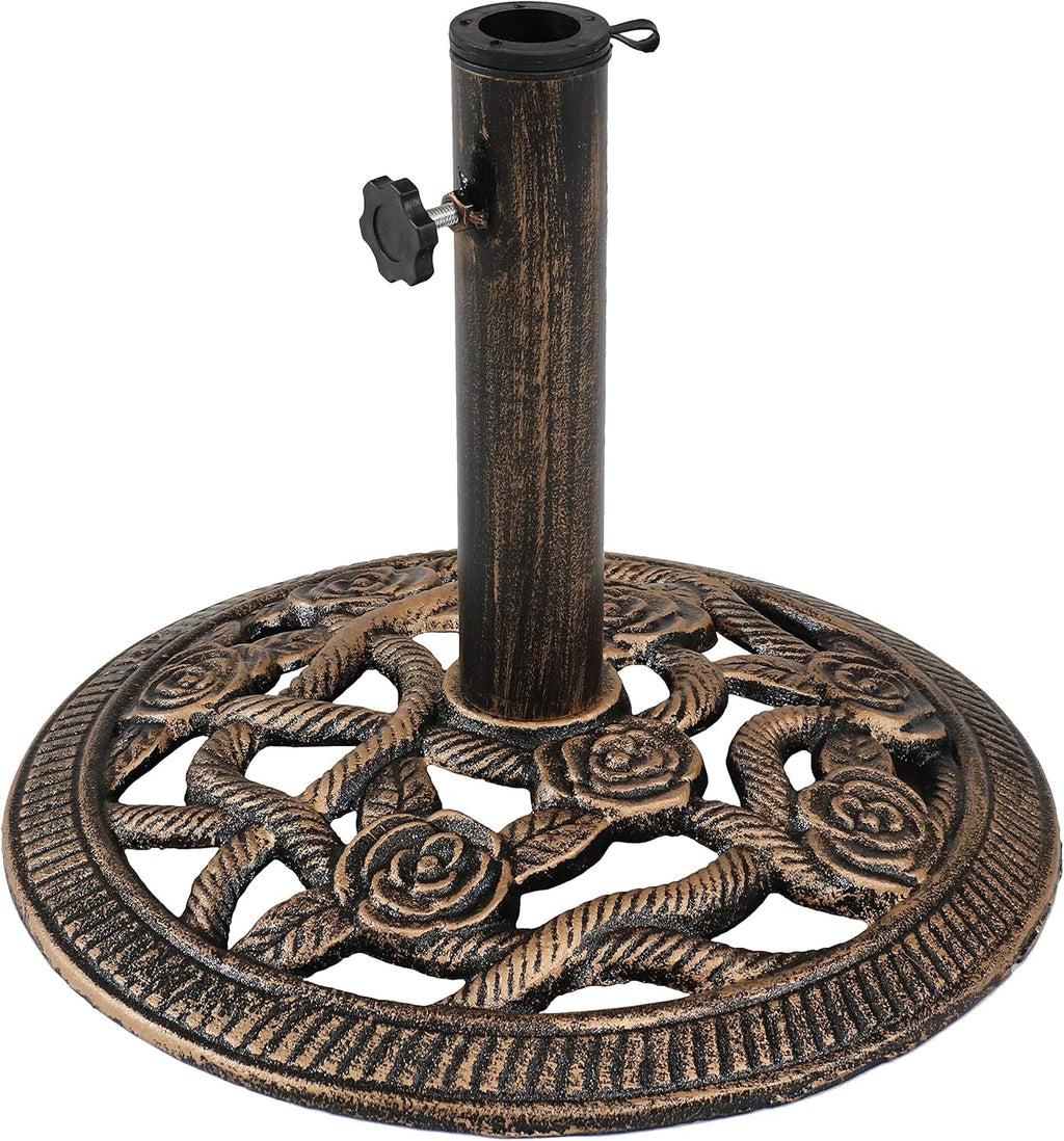 Green Cast Iron Patio Umbrella Base Stand D4423