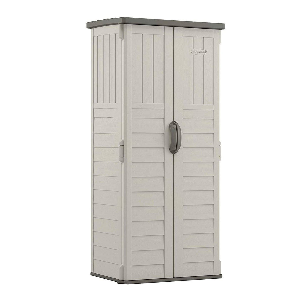 22 Cubic Feet Resin Vertical Storage Shed (2 Pack) T497366