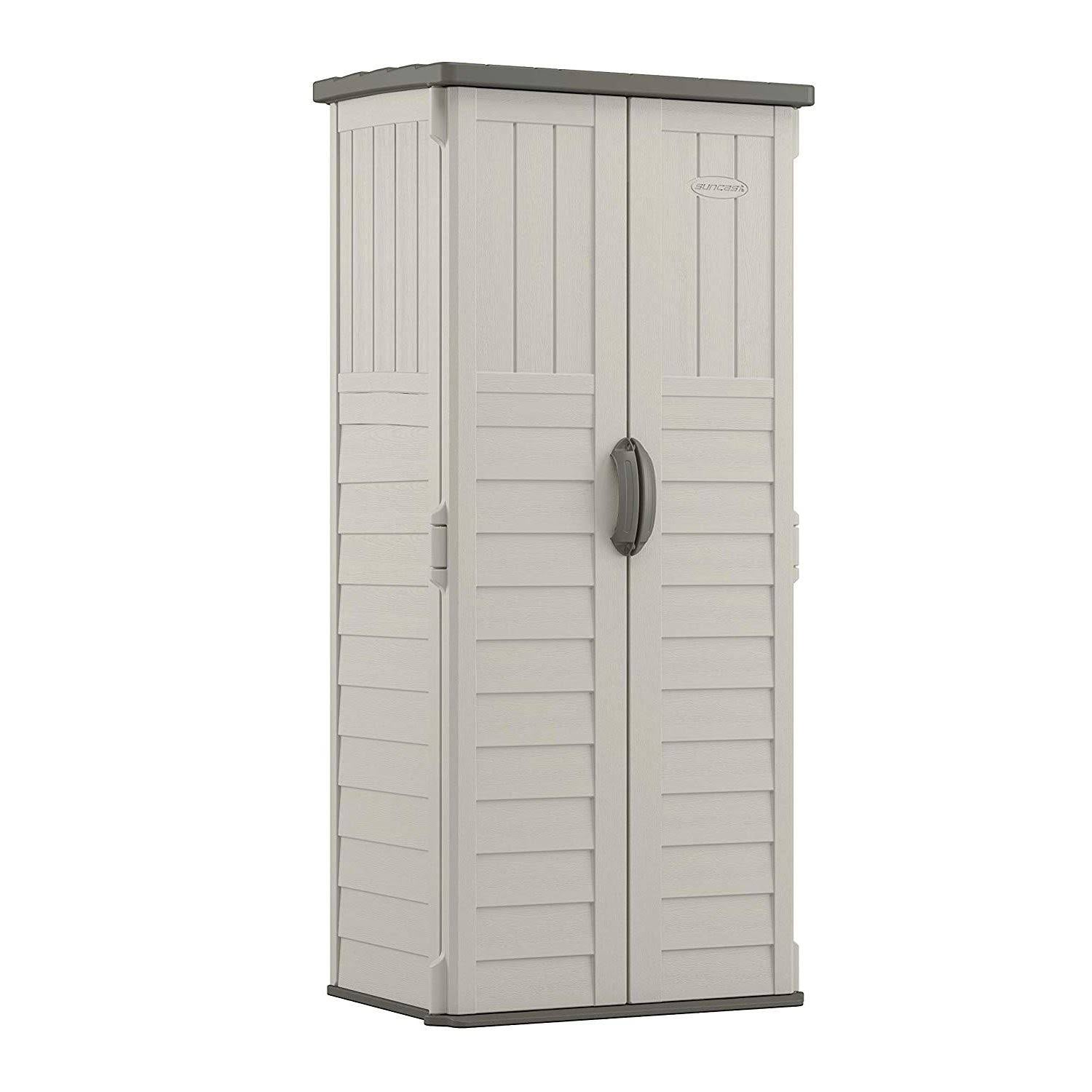 22 Cubic Feet Resin Vertical Storage Shed (2 Pack) T497366