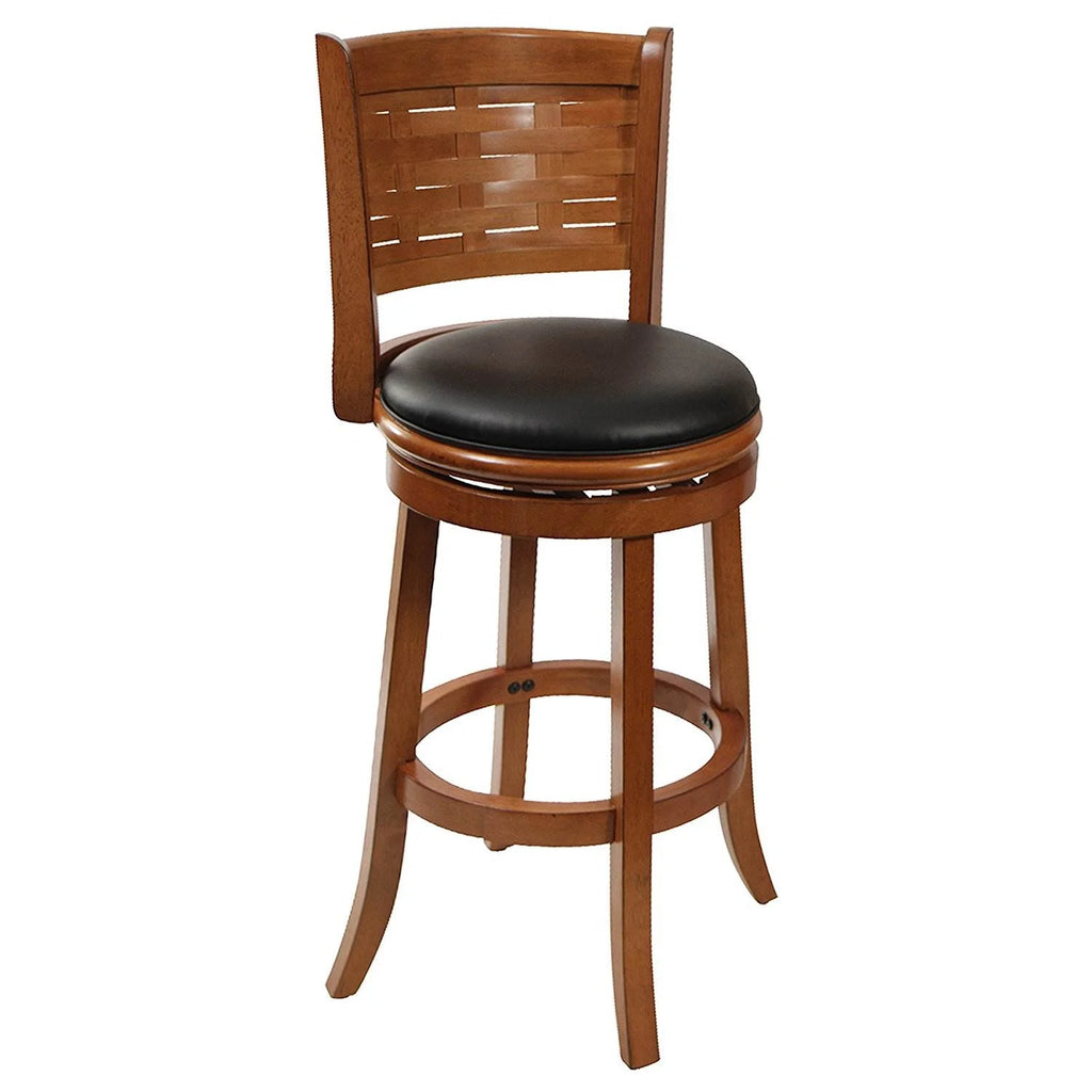 29" Countertop Faux Leather Hardwood Swivel Bar Stool J12455
