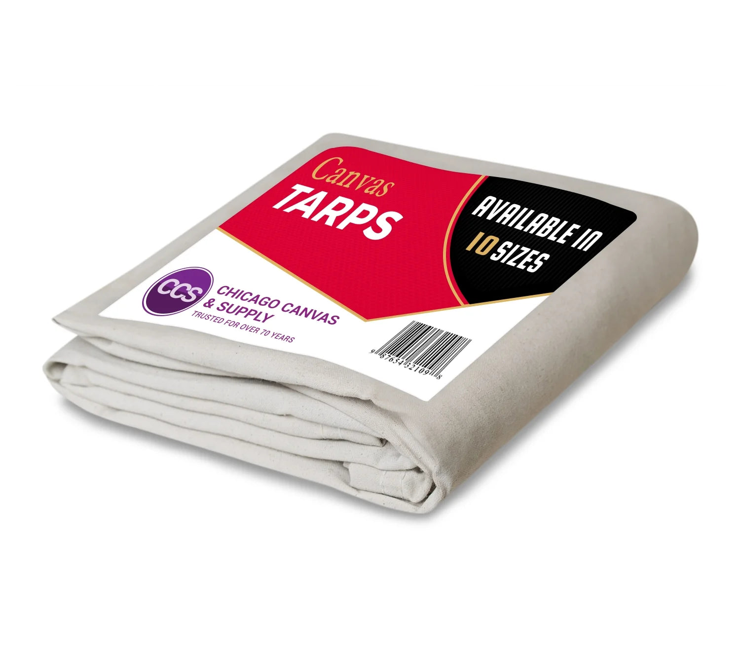 White 20 by 20 Feet Waterproof Canvas Tarp with Rustproof Grommets Q58643