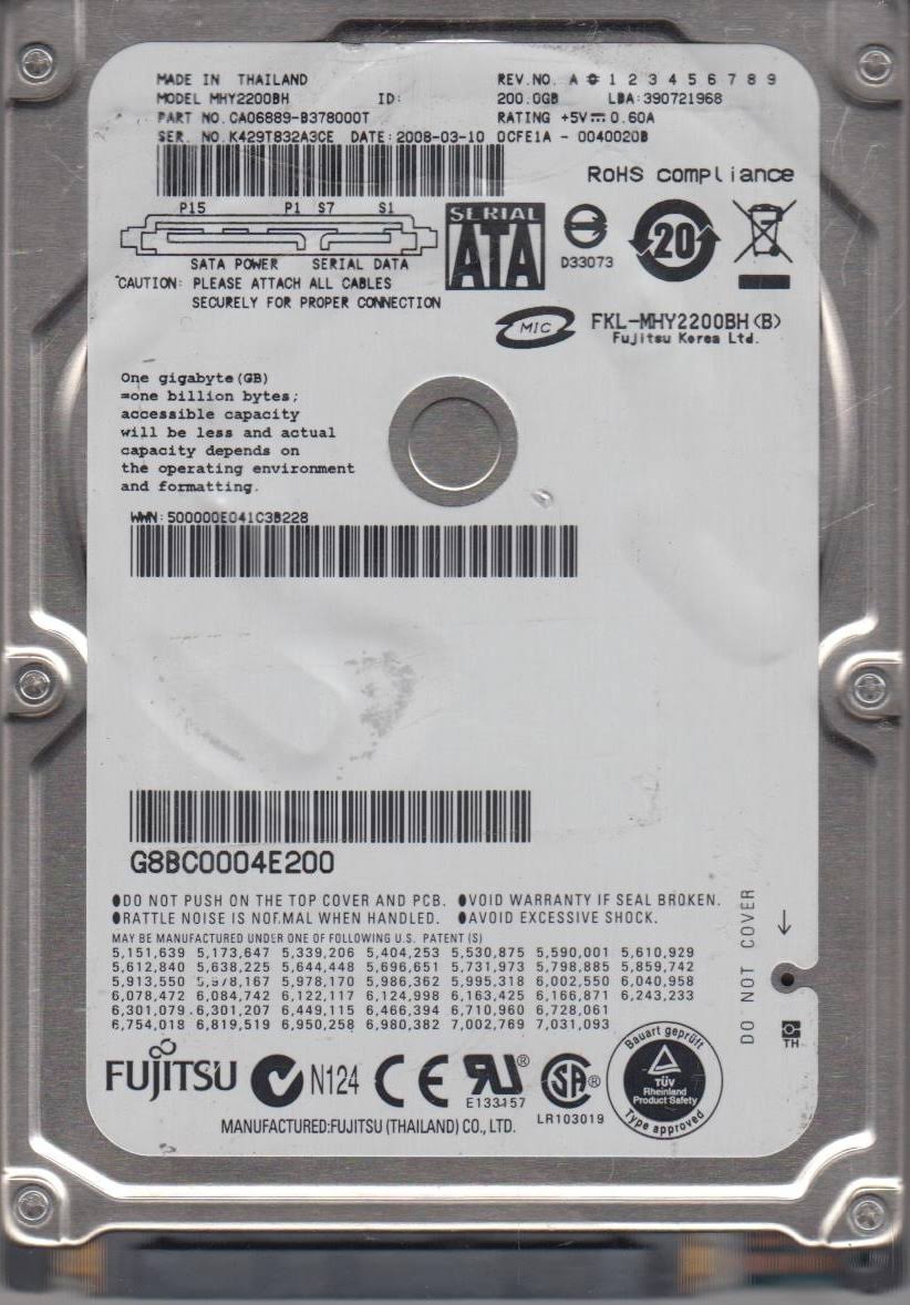 200GB SATA 2.5 Hard Drive F7300