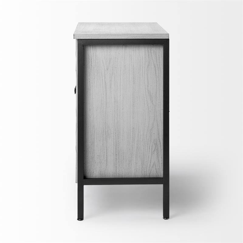 White Wood and Iron 2 Door Cabinet Y37966