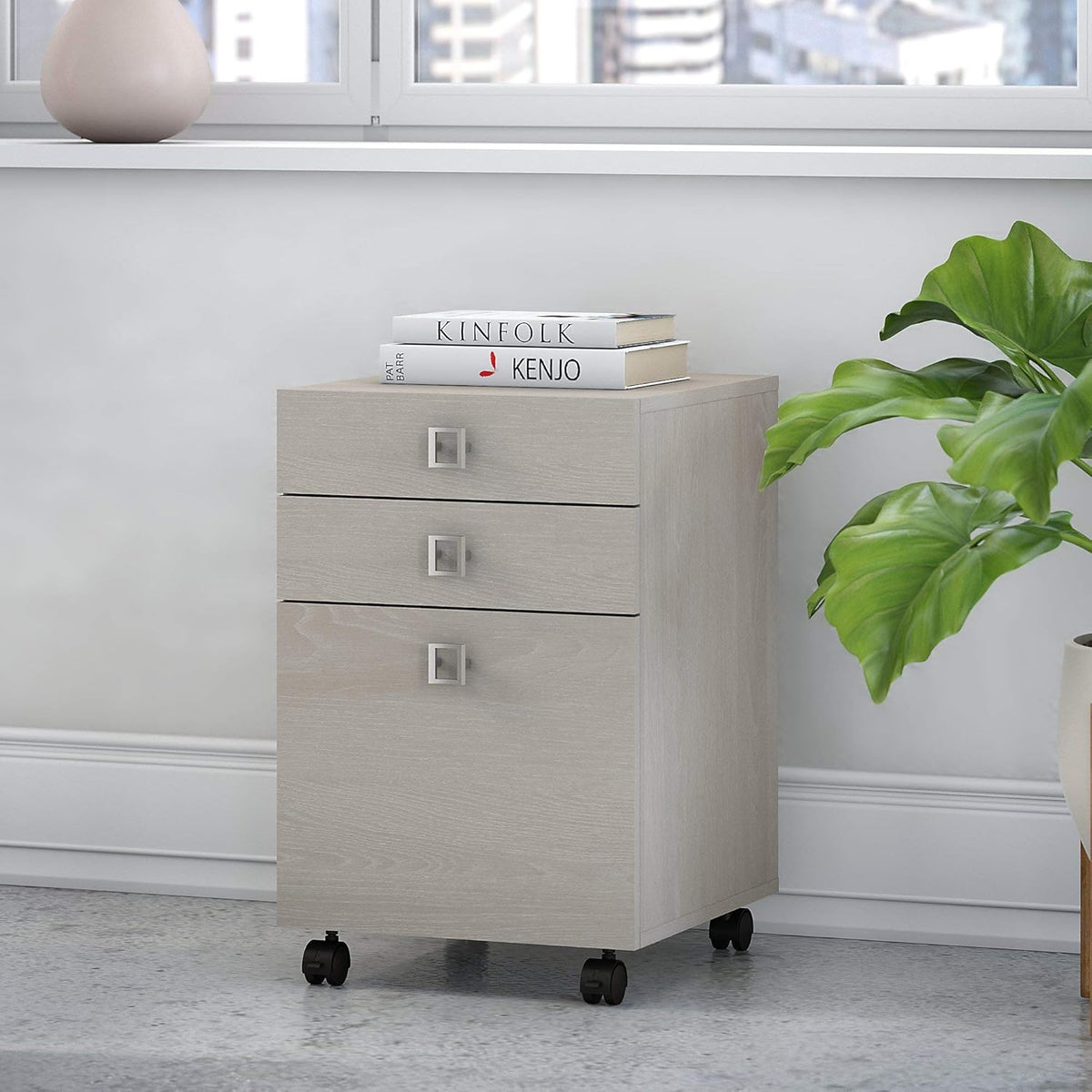 Gray Sand 3 Drawer Mobile File Cabinet D82412