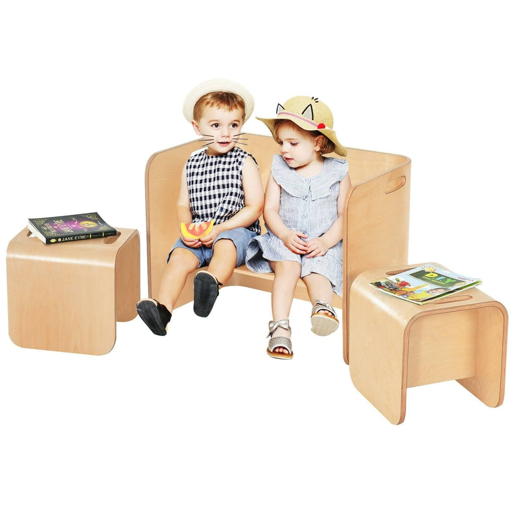3 Piece Kids Wooden Table and Chair Set Q303