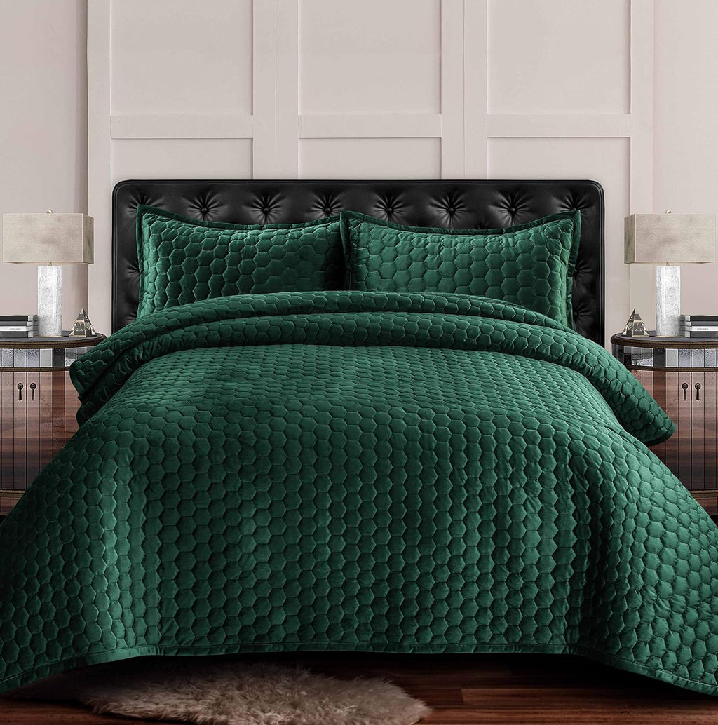 Velvet Oversized Quilt Set, Queen, Camel J195638