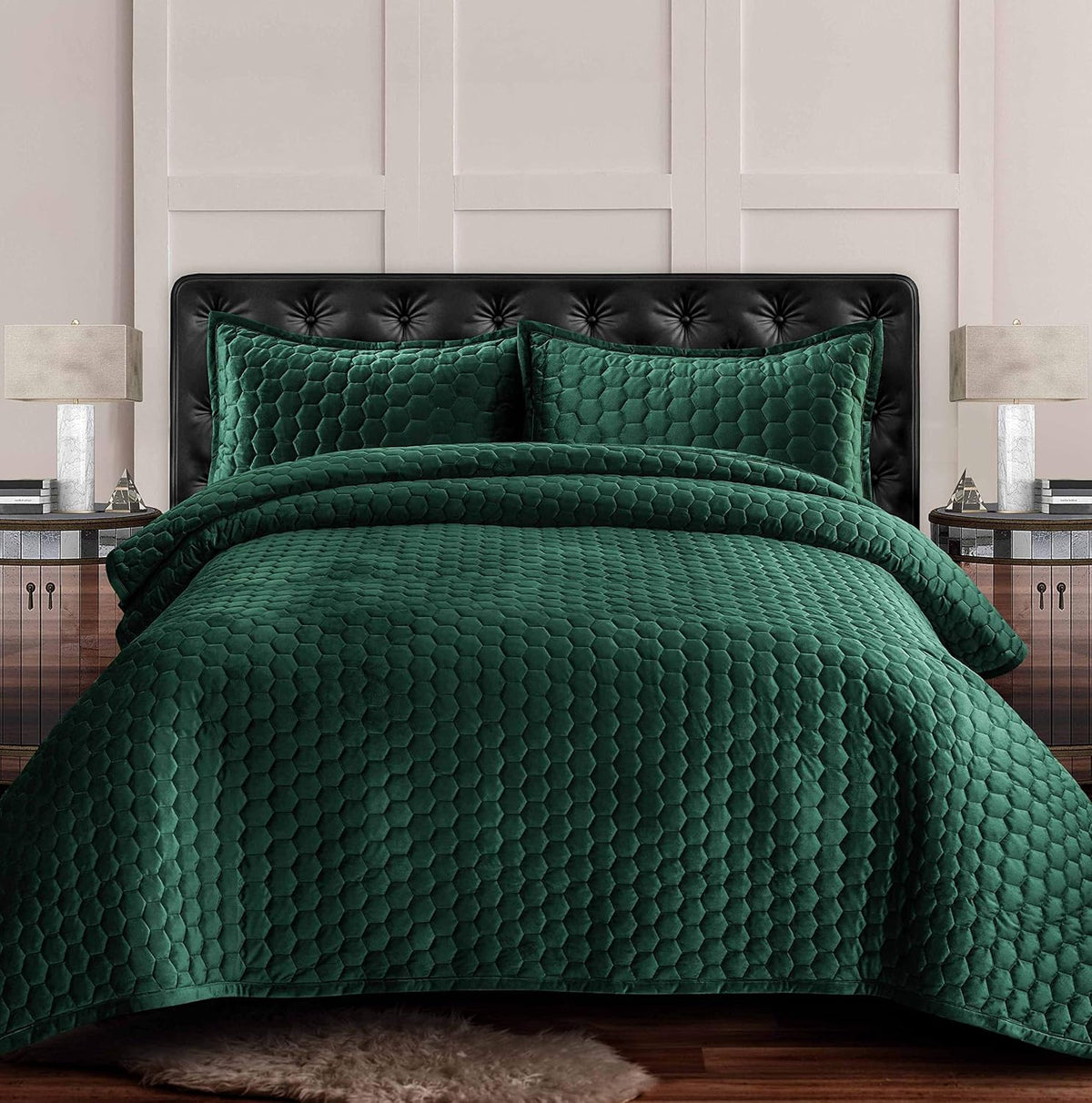 Velvet Oversized Quilt Set, Queen, Camel J195638