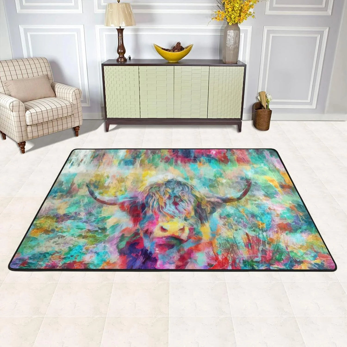 Colorful Non-Slip Cow Area Rug 36"×24" M6552