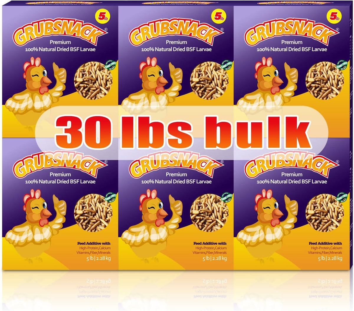 30lbs Bulk Dried Black Soldier Fly Larvae for Chickens T9742
