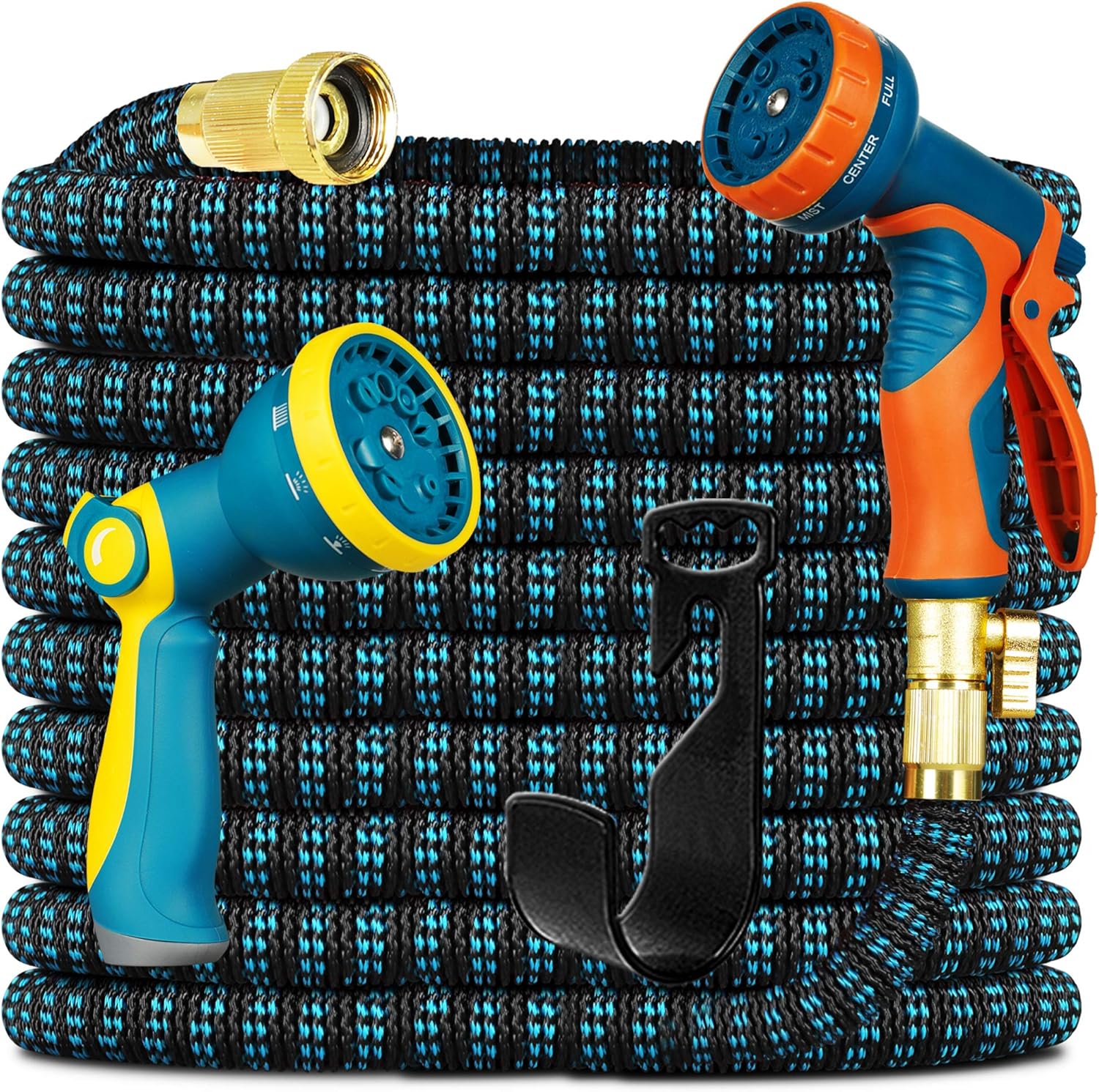 Expandable Garden Hose 100ft with 10 Function Nozzle, Pack of 2 N6727
