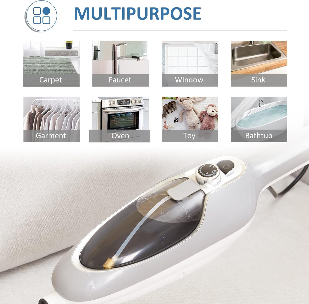 White / Grey 10-in-1 Steam Mop T68085