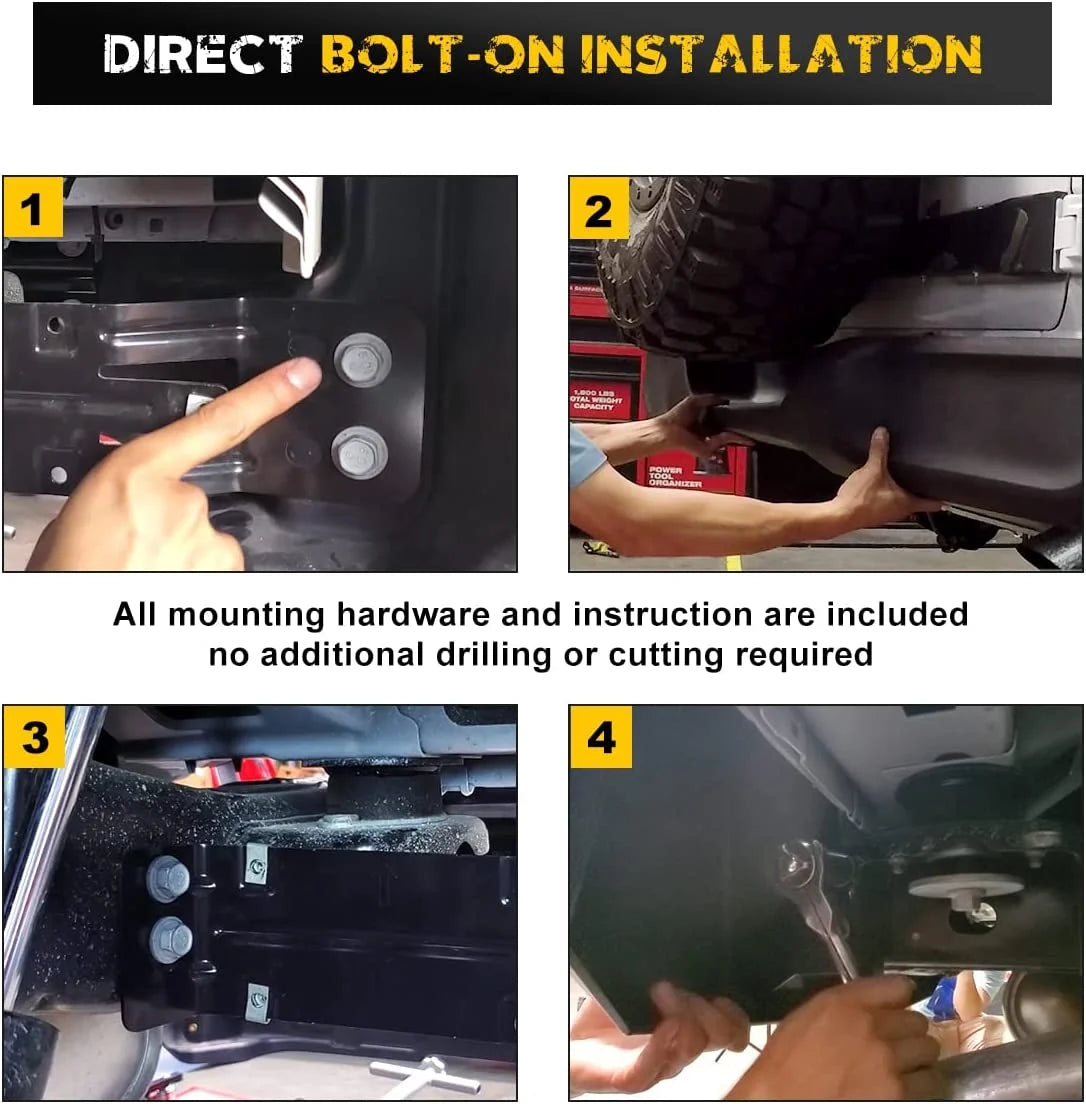 2PCS Full Width Bumper Combo with Winch Plate & LED Lights & D-rings & Fog Light Housing Q10270