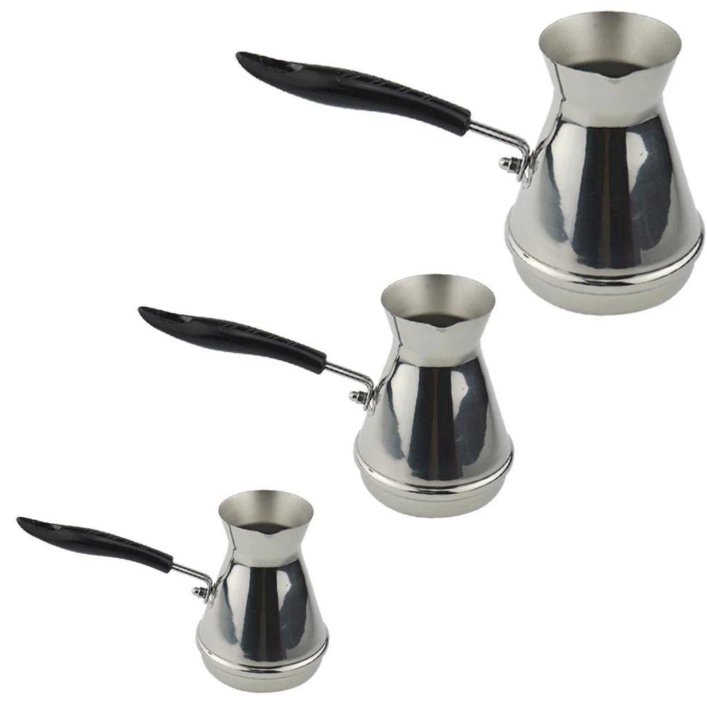 2 Pcs Stainless Steel Turkish Coffee Pot 17oz H380948