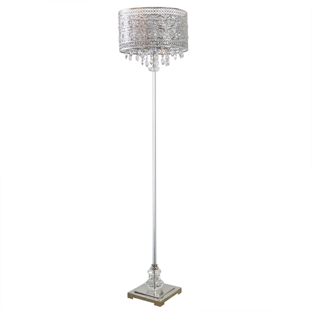 Crystal and Polished Nickel Floor Lamp P620146