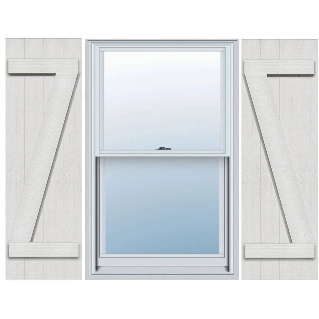 Rustic Four Board Joined Board-n-Batten Faux Wood Shutters Y2363