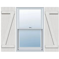 Rustic Four Board Joined Board-n-Batten Faux Wood Shutters Y2363