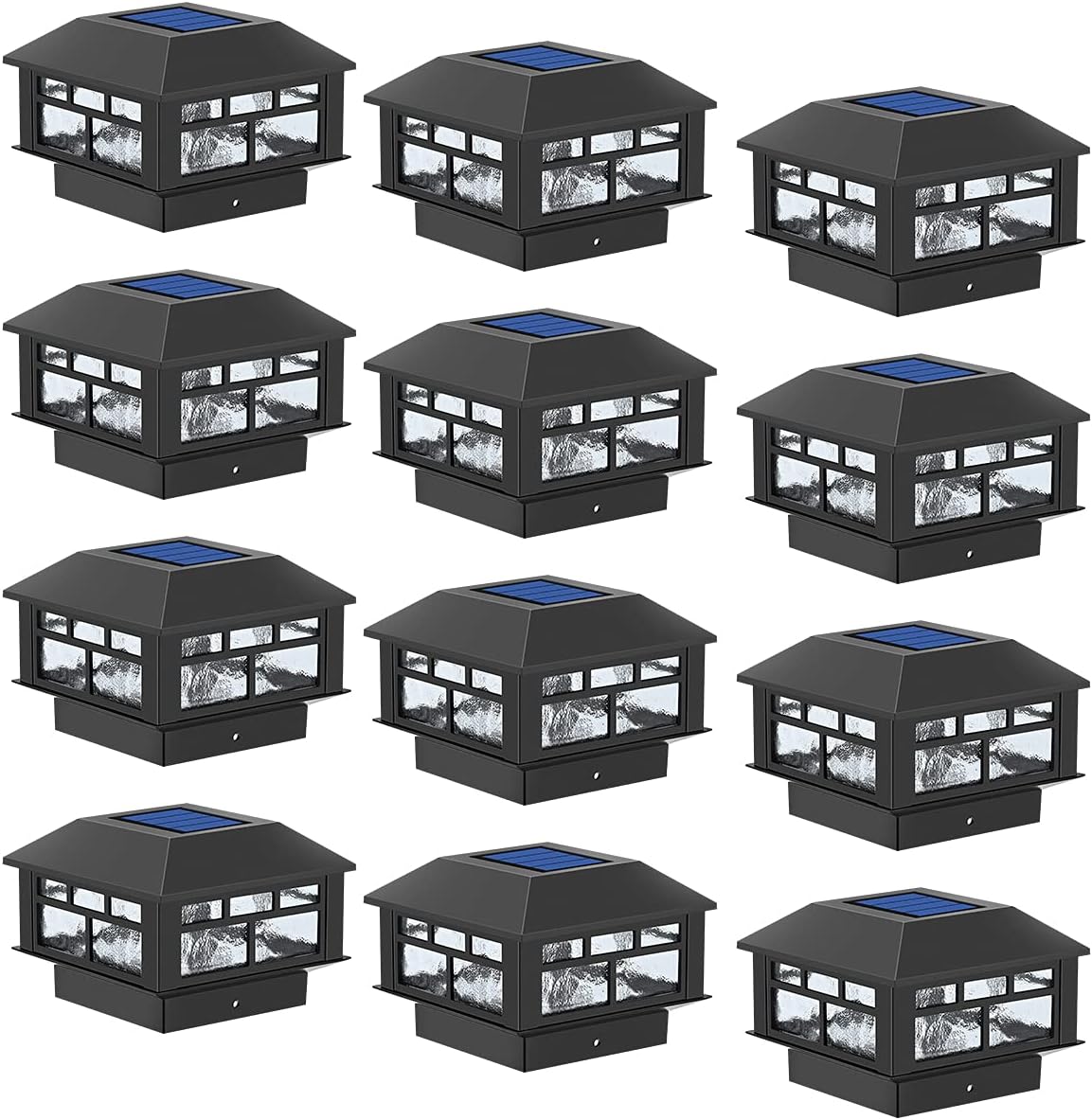 Solar Post Cap Lights 10 Lumen Double LED Waterproof 8 Pack G825