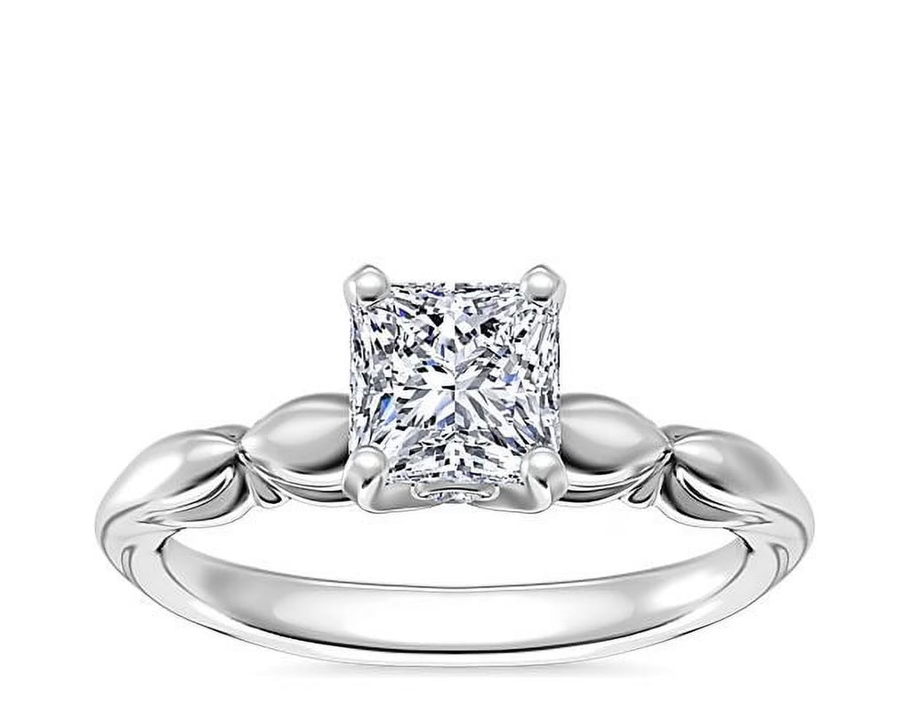 14K White Gold Solitaire Wedding Ring M994