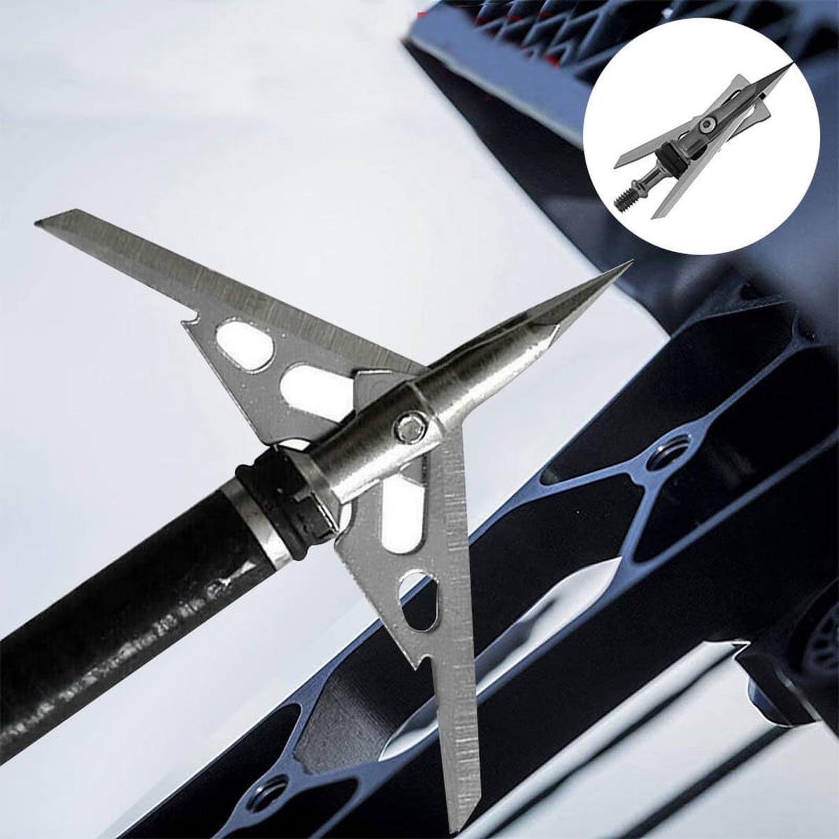 12Pcs 2-Blade Screw-In Arrowheads I34135