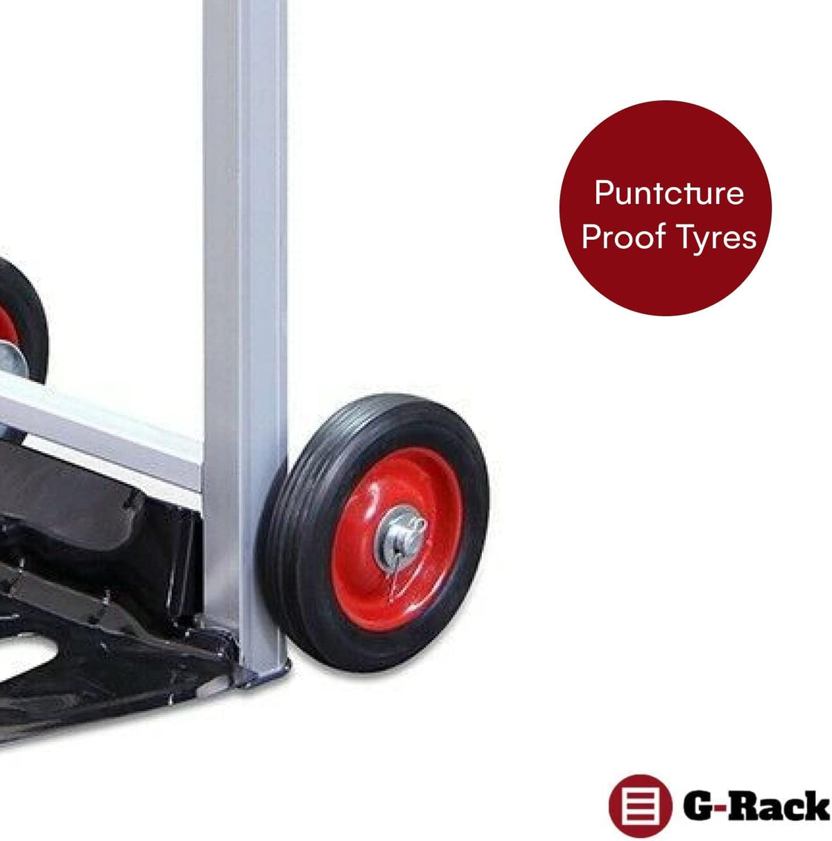 Folding Aluminium Hand Trolley with Anti Puncture Tyres, 220LB Load Capacity, White N40476
