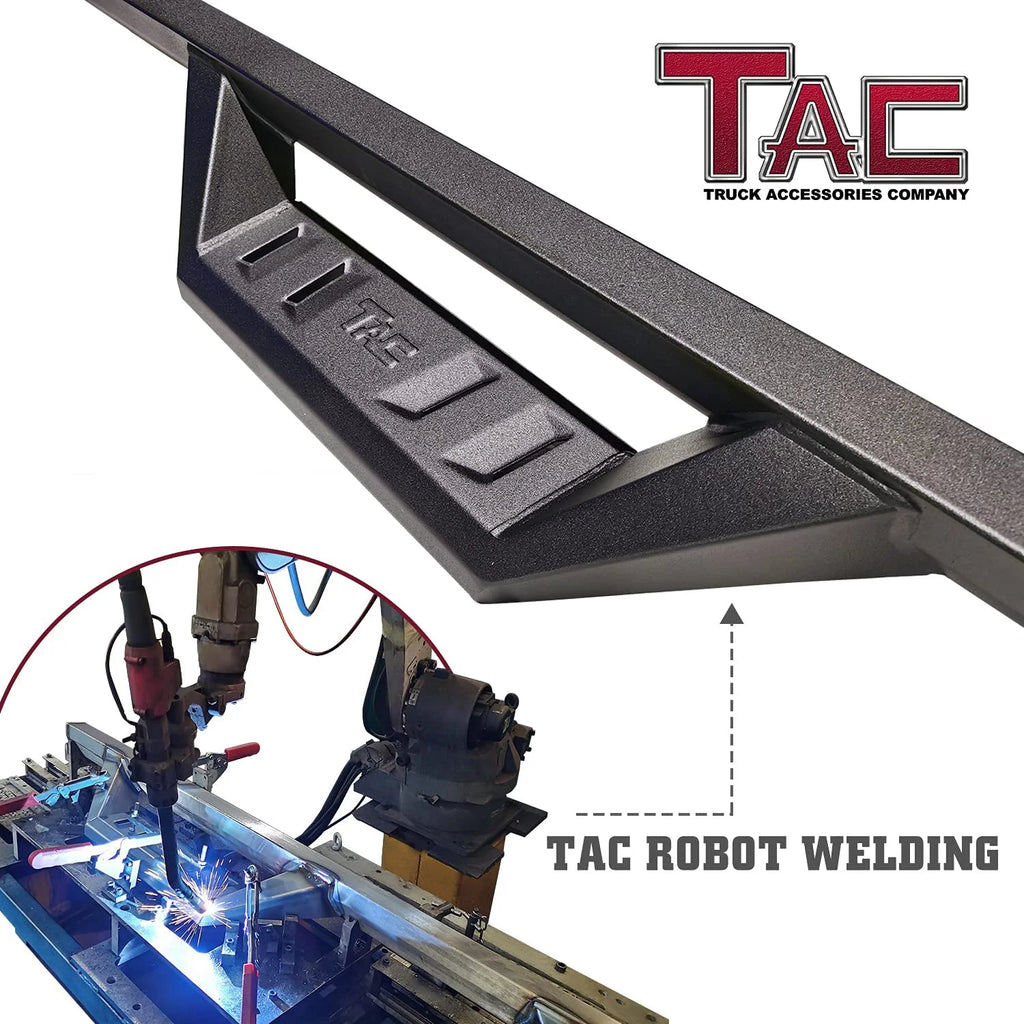Black Fine Texture Truck Running Boards 2pcs M443