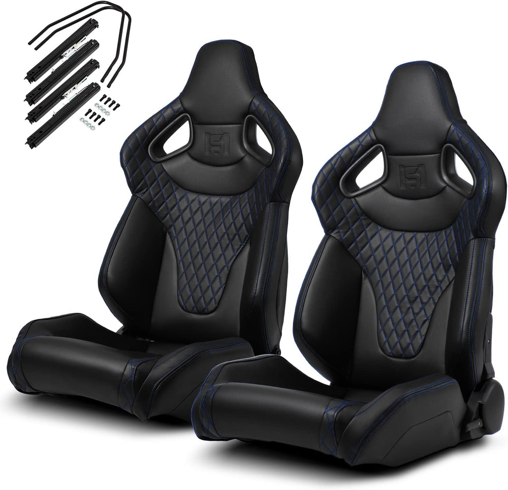 Black PVC Racing Seats with Slider L711