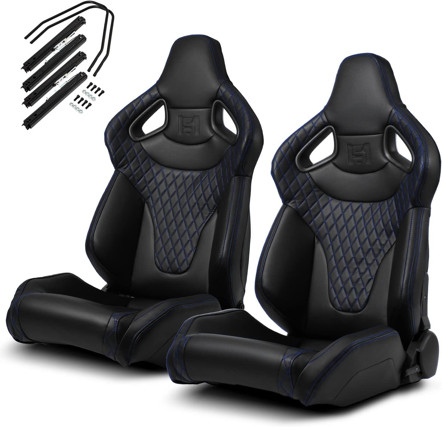 Black PVC Racing Seats with Slider L711
